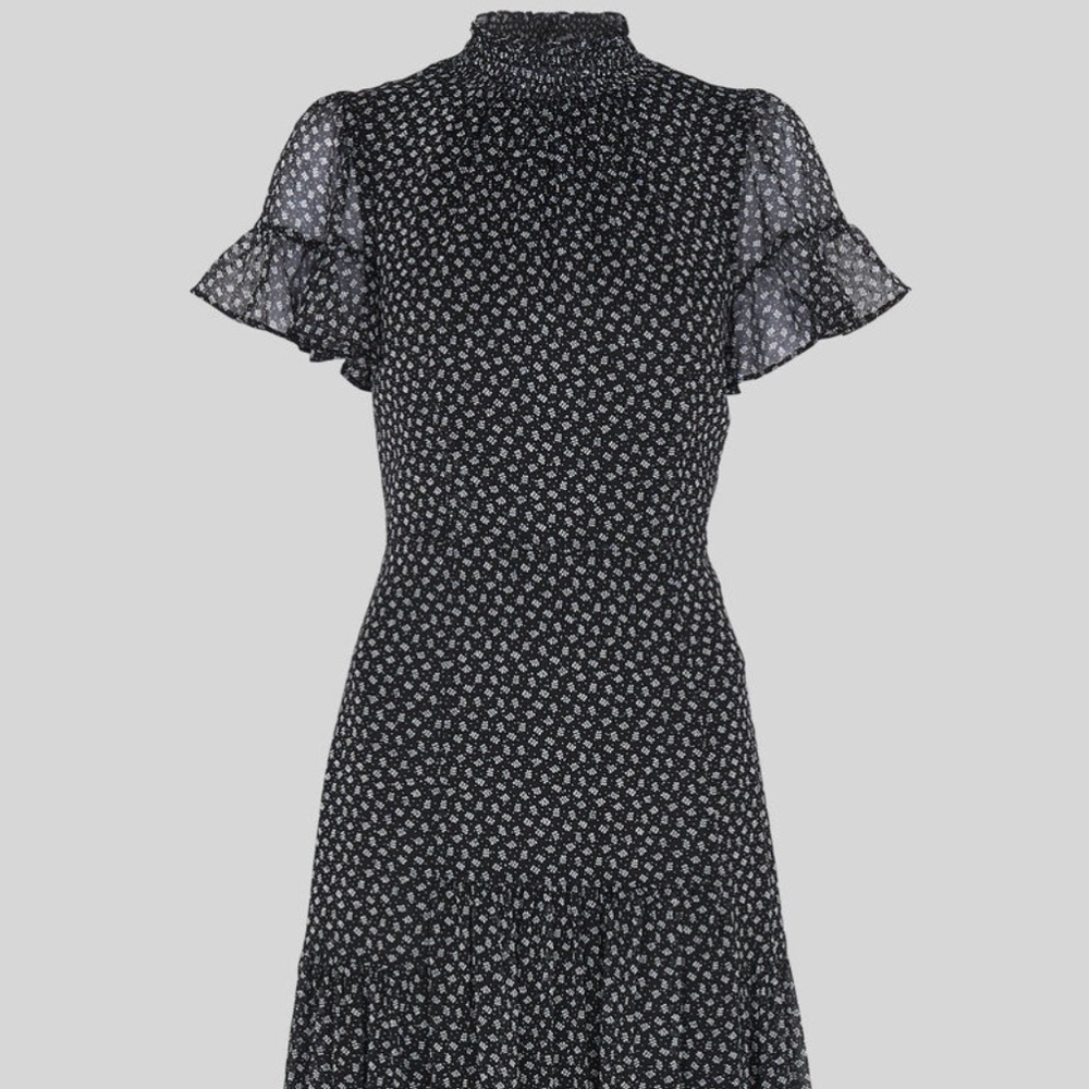 Whistles Black Autumn Bud Babycord Dress